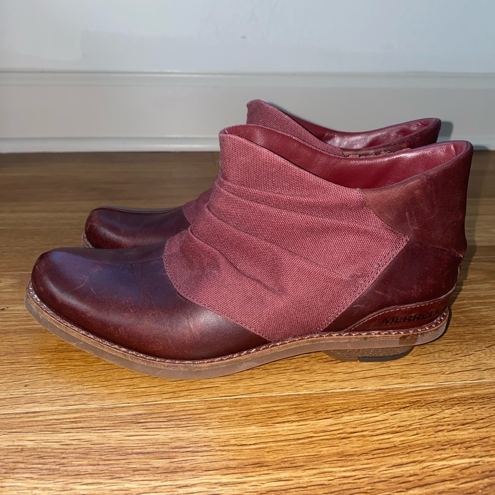 Merrell Women's Size 6.5 Adaline Bluff Bracken Brown Leather Ankle Boots - Picture 2 of 8